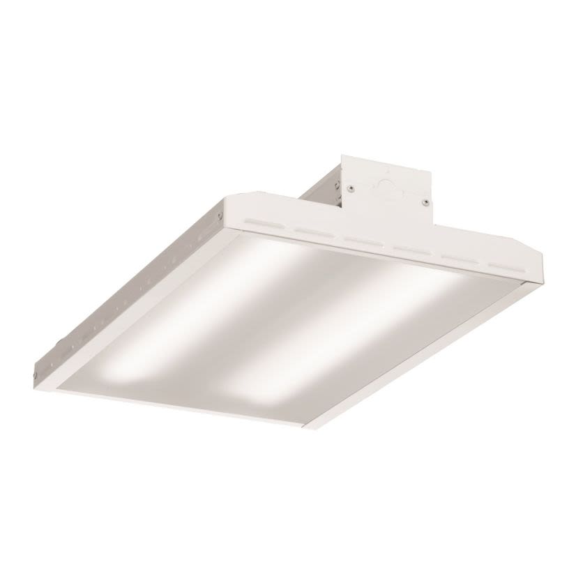 Lithonia Lighting IBE 15LM MVOLT 50K IBE Economical Linear High Bay Fixture, (2) Lamps Lamp, 107/105 W Fixture, 120 to 277 V AC, Gloss White Housing